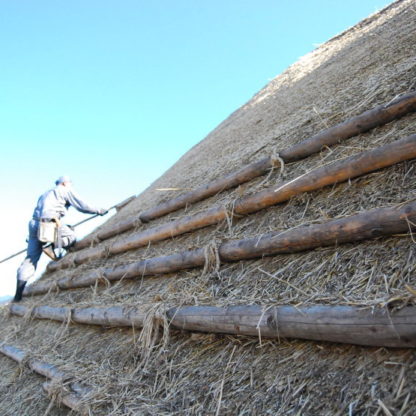 Thatched roof was finished.